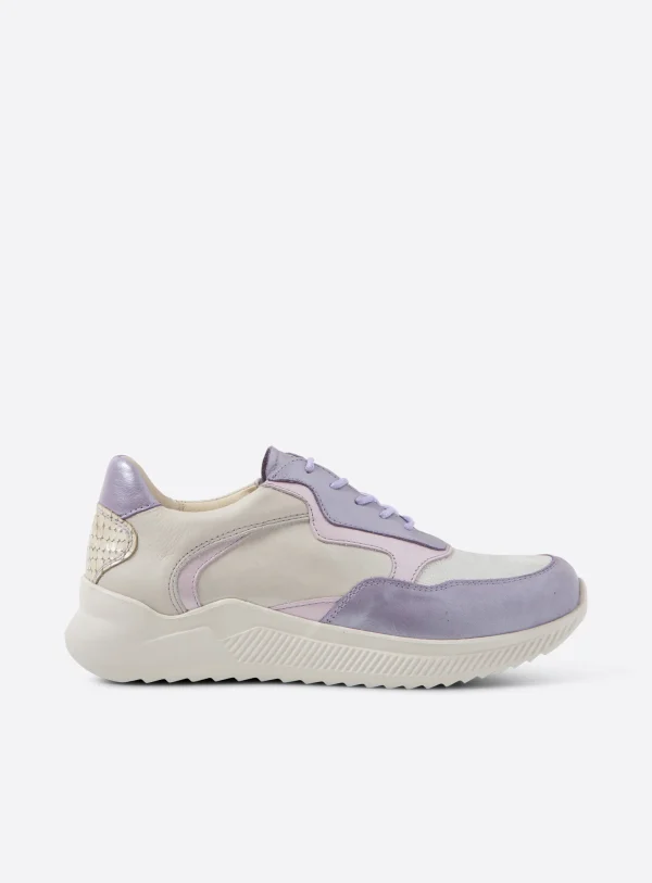 Wolky e-Way S2F - lavendel stretch/leer combi Sneakers voor dames