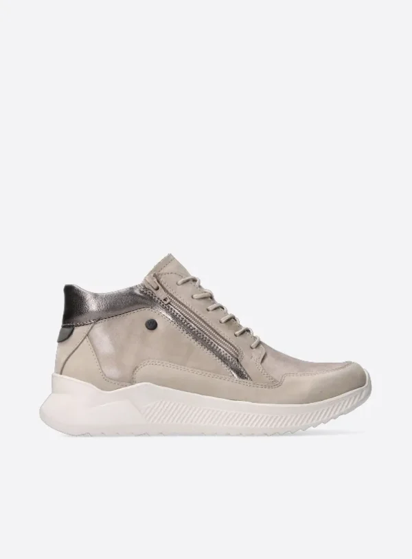 Wolky e-Push S2F - safari stretch/leer combi Hoge veterschoenen voor dames