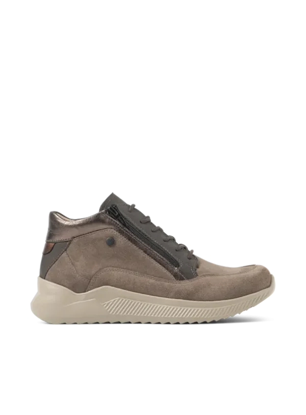 Wolky e-Push S2F - taupe stretch/leer combi Hoge veterschoenen voor dames