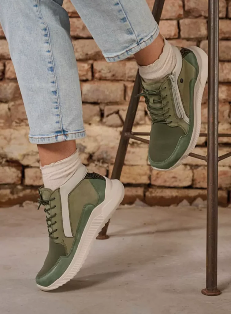 Wolky Nieuw 05826 e-Push S2F 90215 grijsgroen stretch/leer combi
