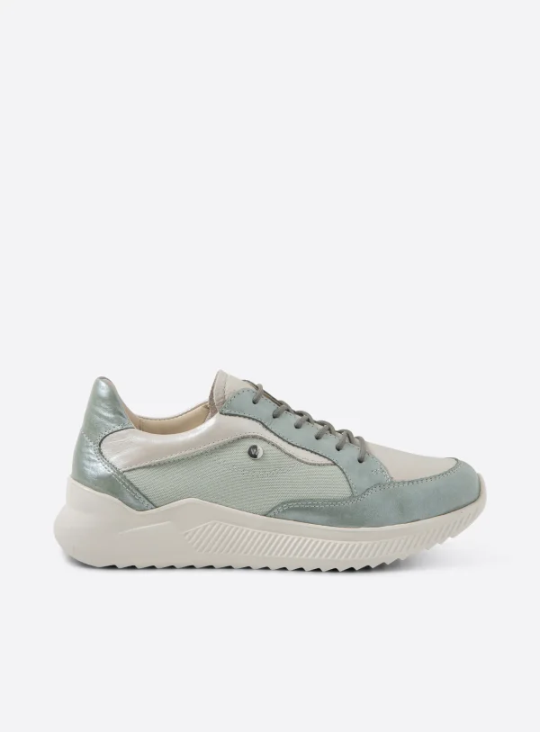 Wolky e-Move - saliegroen combi leer Sneakers voor dames