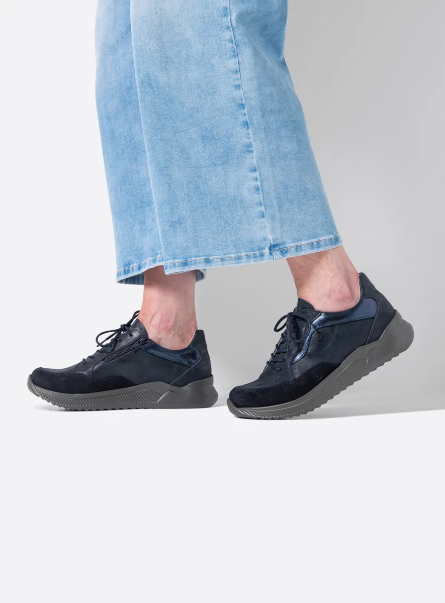 Wolky Sneakers 05827 e-Move 90823 marineblauw combi leer