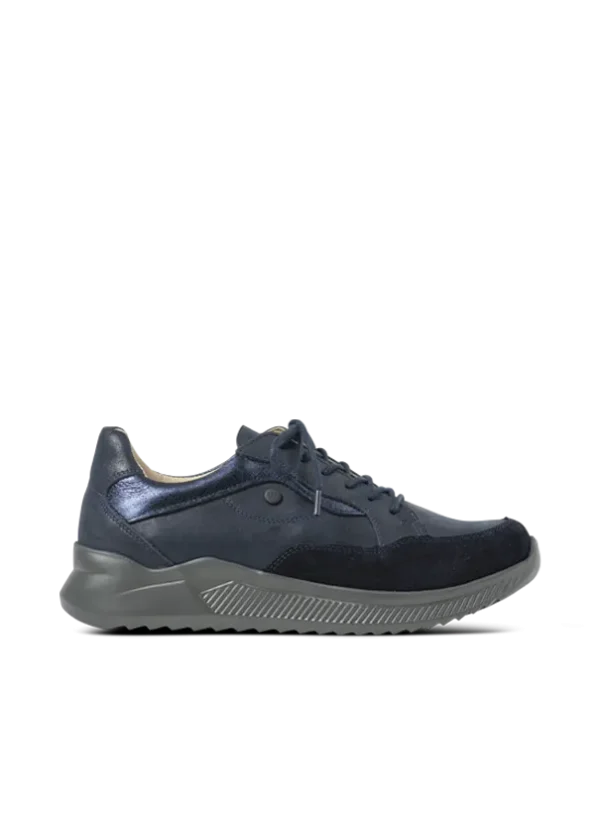 Wolky e-Move - marineblauw combi leer Sneakers voor dames