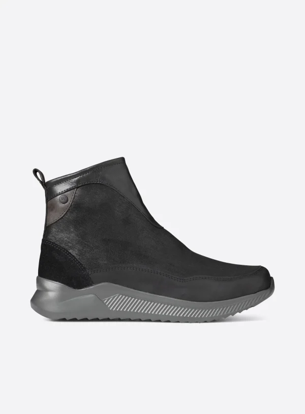 Wolky e-Stride S2F - zwart stretch/leer combi Sneakers voor dames