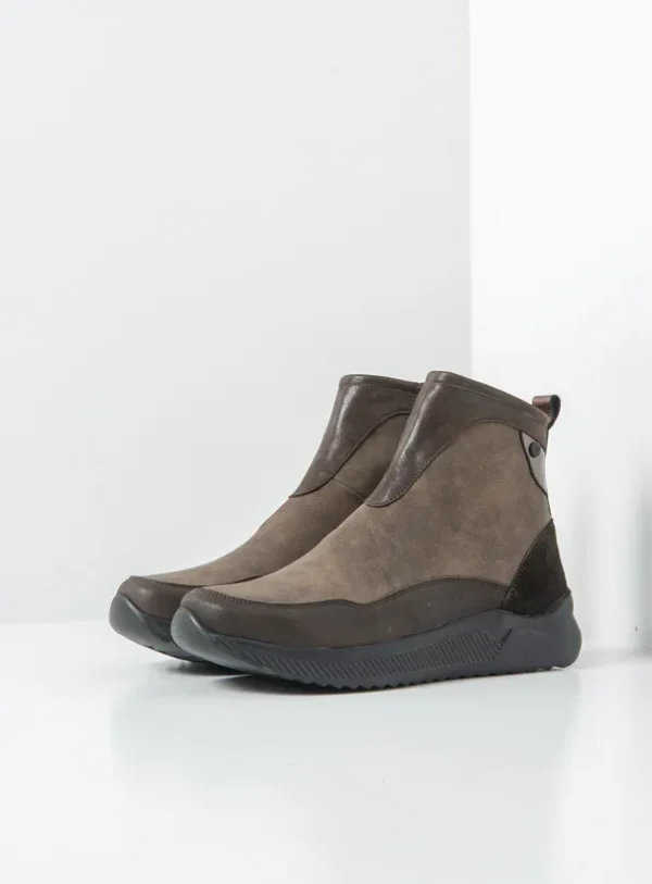 Wolky e-Stride S2F - bruin metallic stretch/leer combi Sneakers voor dames