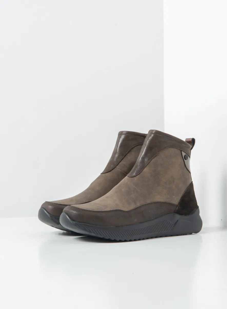 Wolky e-Stride S2F - bruin metallic stretch/leer combi Sneakers voor dames