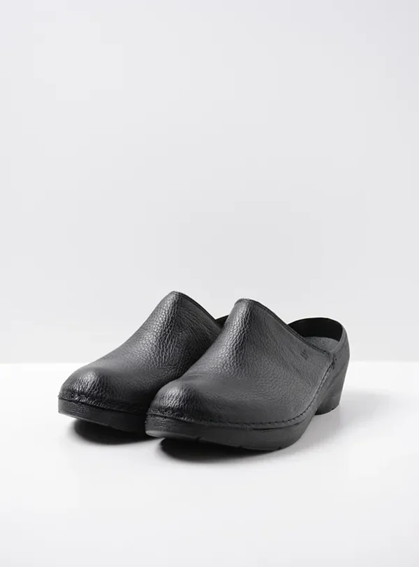 Wolky Multi Clog - zwart leer Klompen voor dames