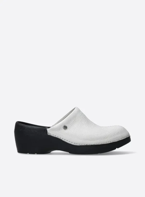 Wolky Multi Clog - creme wit leer Klompen voor dames