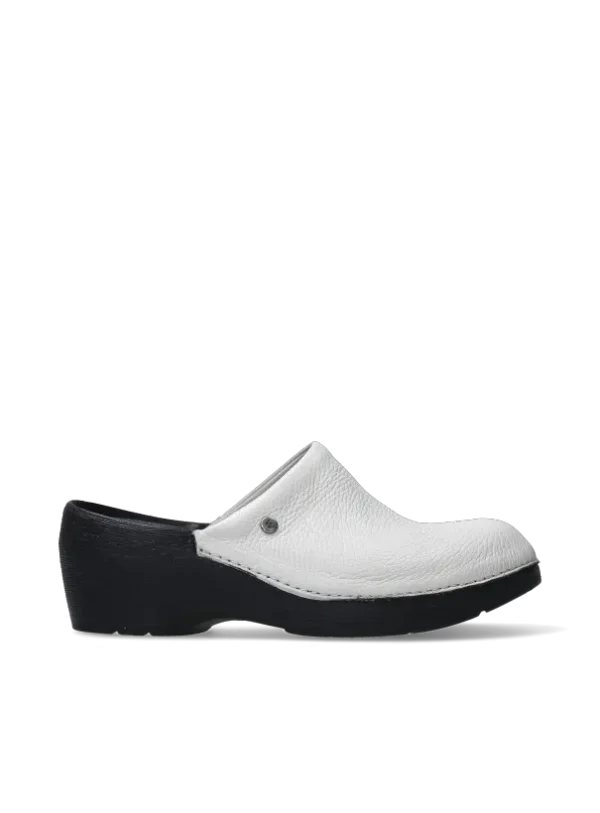 Wolky Multi Clog - creme wit leer Klompen voor dames