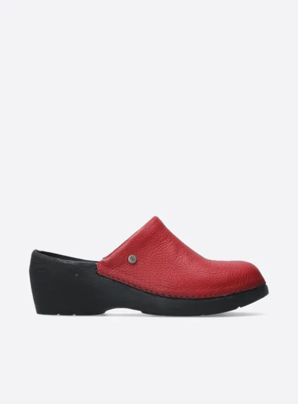 Wolky Multi Clog - rood leer Klompen voor dames