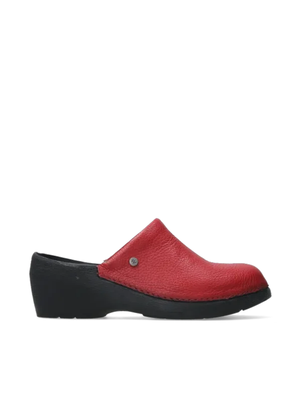 Wolky Multi Clog - rood leer Klompen voor dames