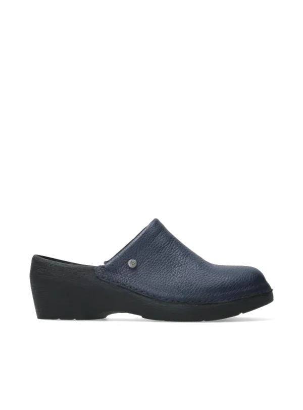 Wolky Multi Clog - blauw leer Klompen voor dames