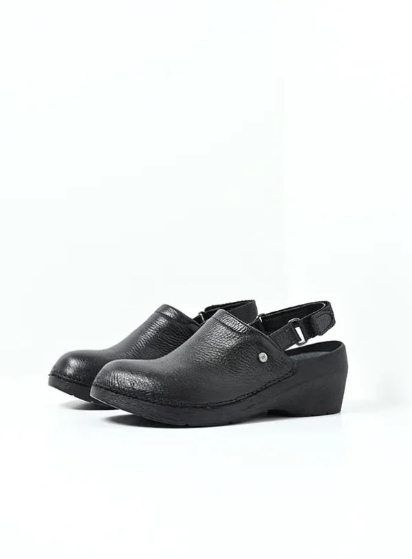 Wolky Multi Strap Clog - zwart leer Klompen voor dames
