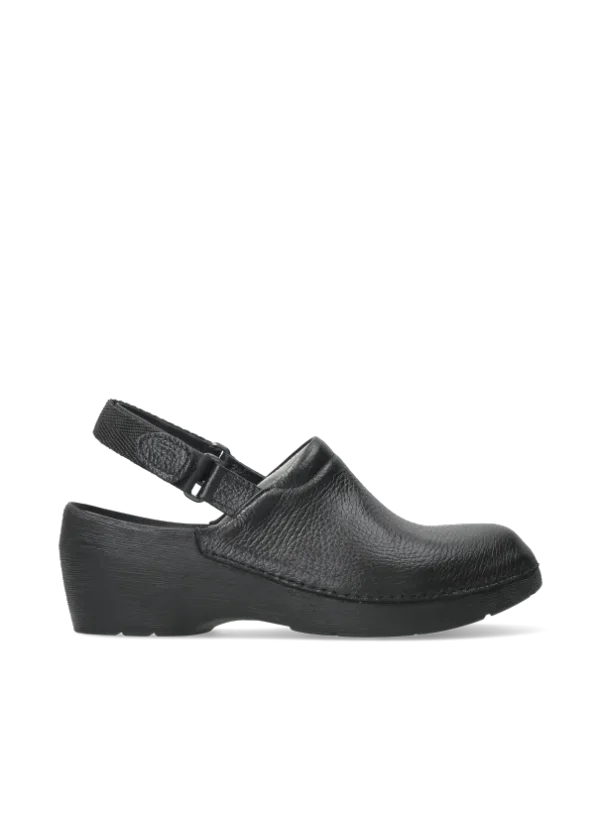 Wolky Multi Strap Clog - zwart leer Klompen voor dames
