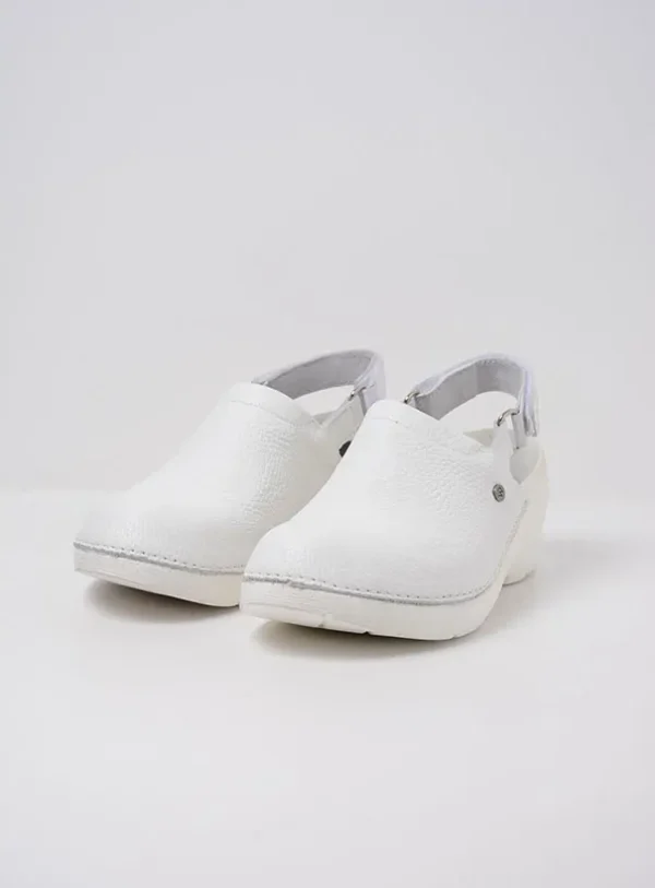 Wolky Multi Strap Clog - wit leer Klompen voor dames