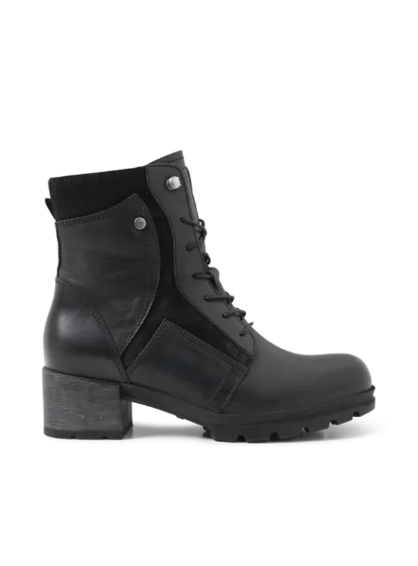 Wolky Dayton - zwart leer Biker boots voor dames