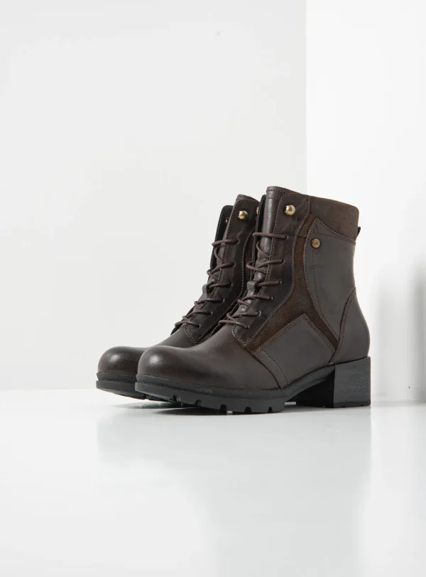 Wolky Dayton - bruin leer Biker boots voor dames