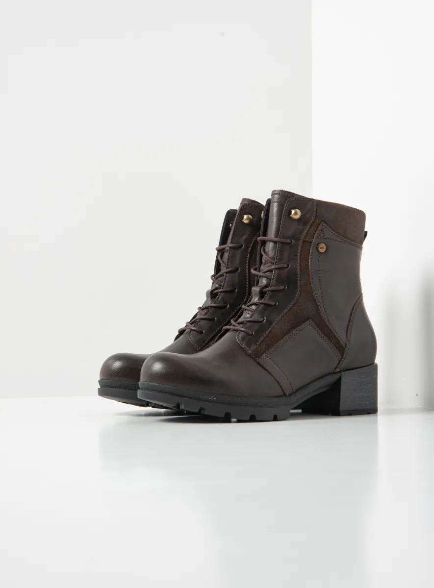 Wolky Dayton - bruin leer Biker boots voor dames