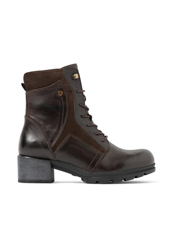 Wolky Dayton - bruin leer Biker boots voor dames