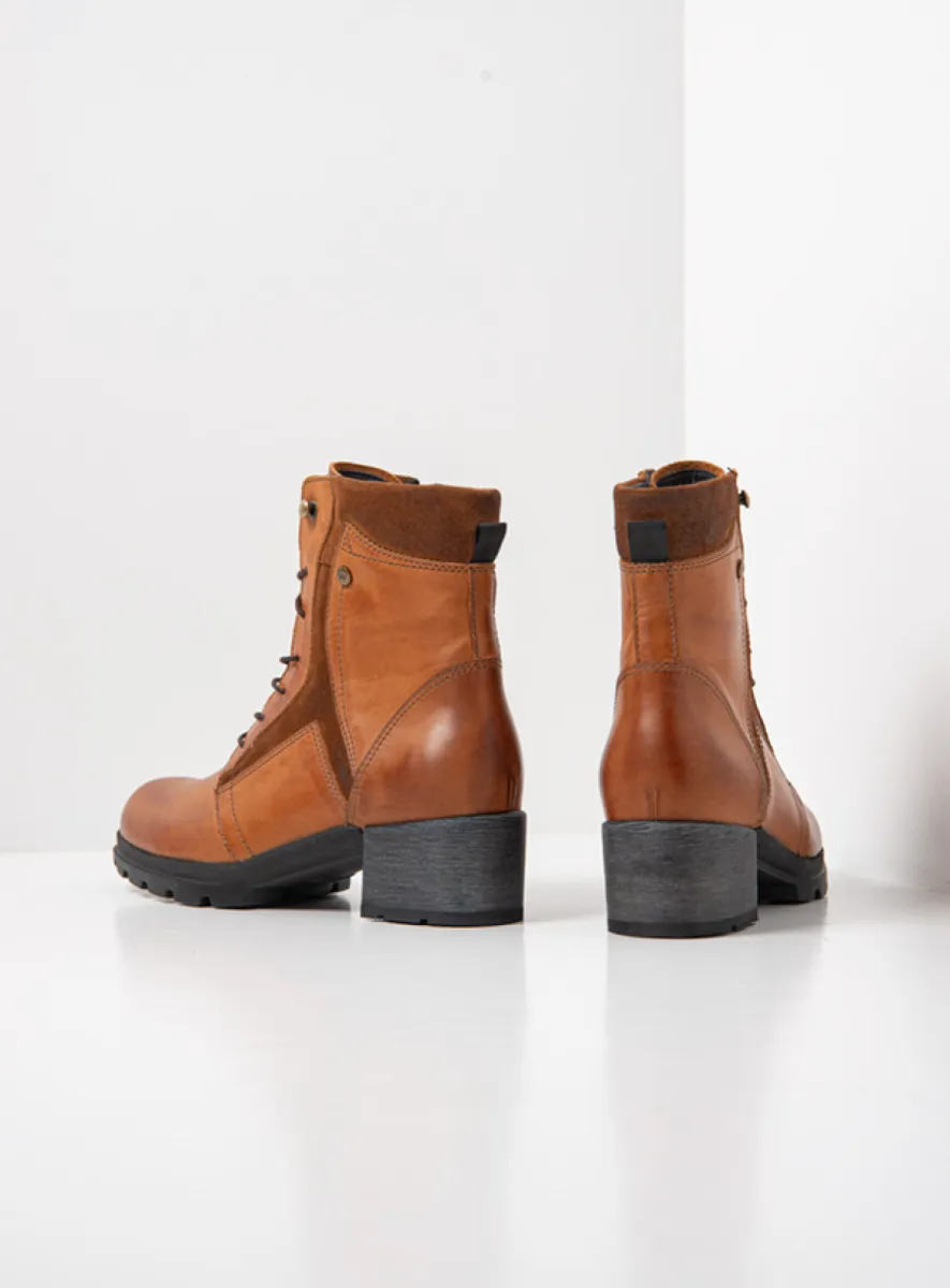 Wolky Dayton - cognac leer Biker boots voor dames