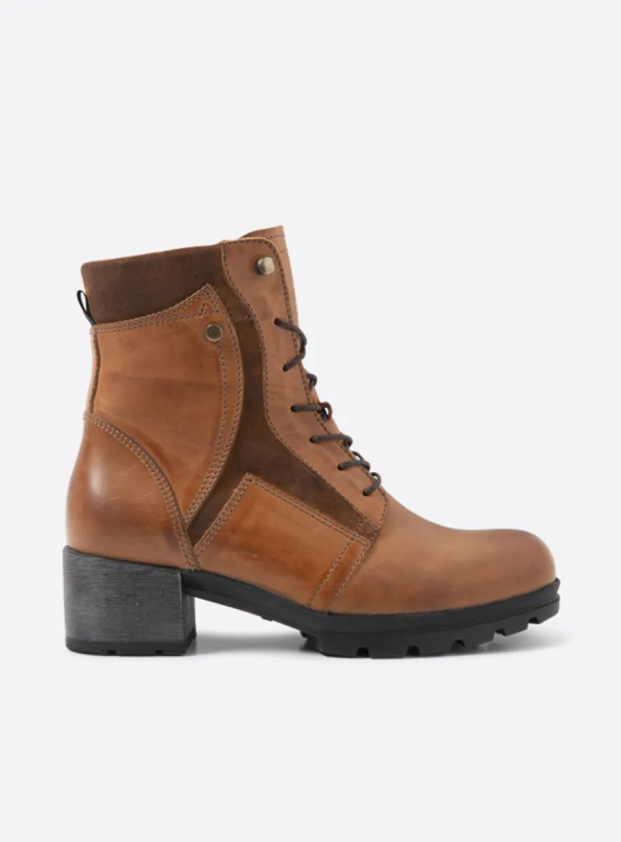 Wolky Dayton - cognac leer Biker boots voor dames