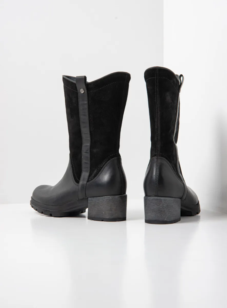 Wolky Boldwin - zwart leer Laarzen voor dames