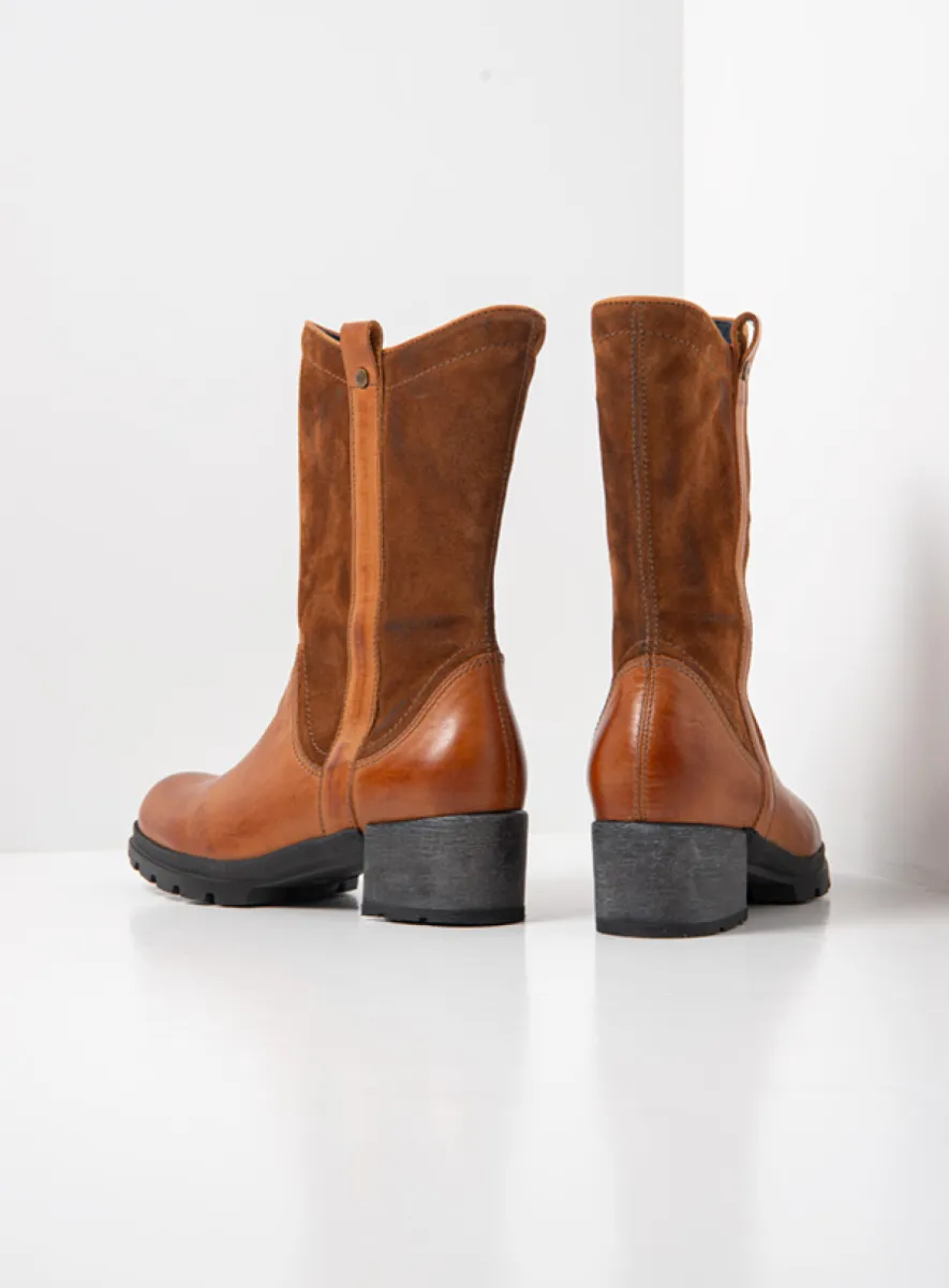 Wolky Boldwin - cognac leer Laarzen voor dames