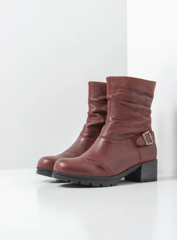 Wolky Troy - bordeauxrood nubuck Laarzen voor dames