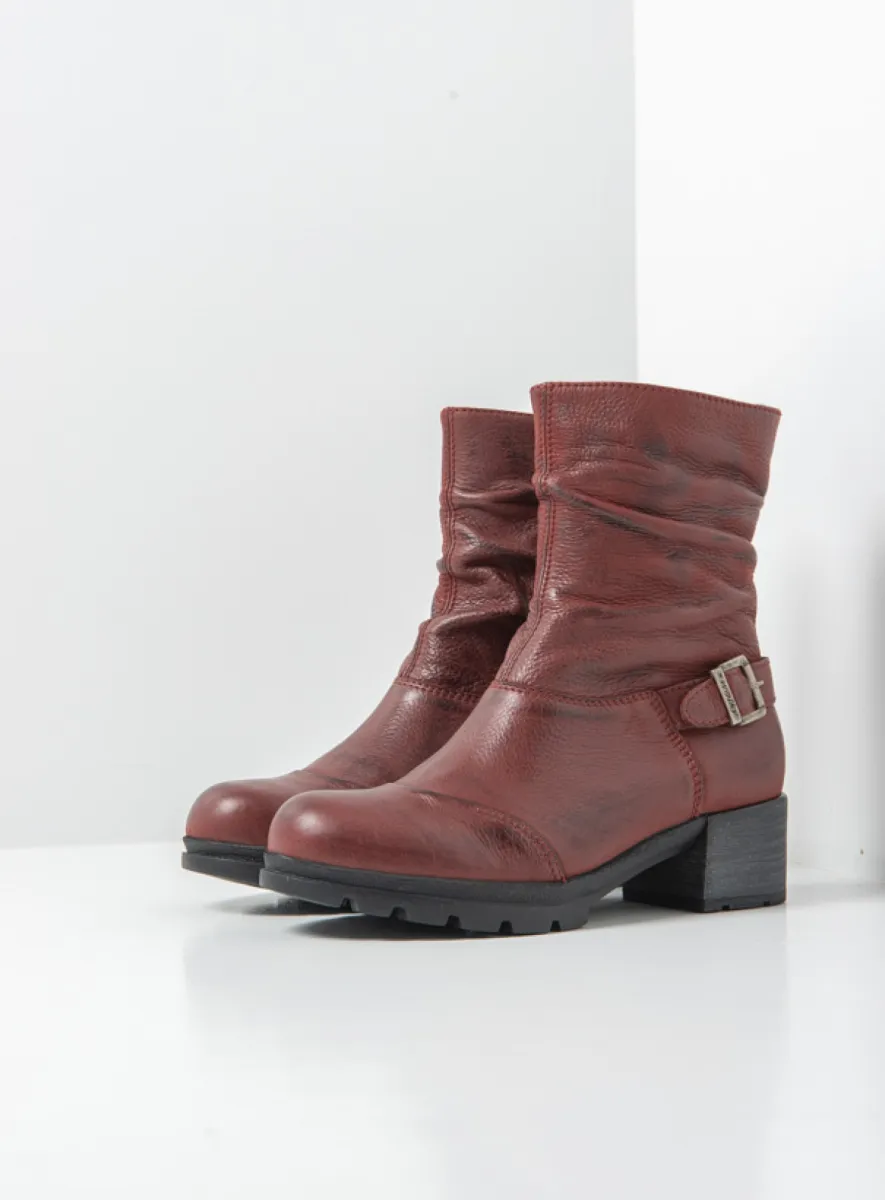 Wolky Troy - bordeauxrood nubuck Laarzen voor dames