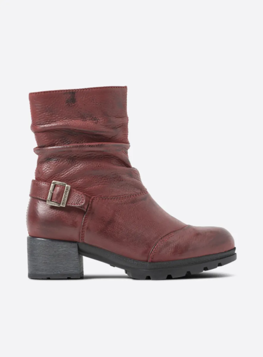 Wolky Troy - bordeauxrood nubuck Laarzen voor dames