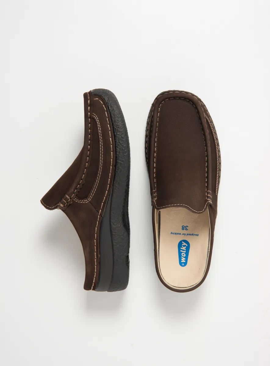 Wolky Klompen 06202 Roll Slide 13300 bruin nubuck