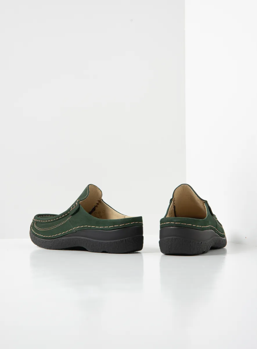 Wolky Klompen 06202 Roll Slide 13719 groen nubuck