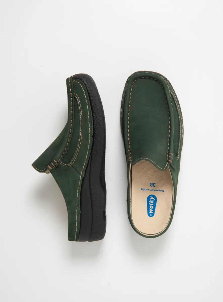 Wolky Klompen 06202 Roll Slide 13719 groen nubuck