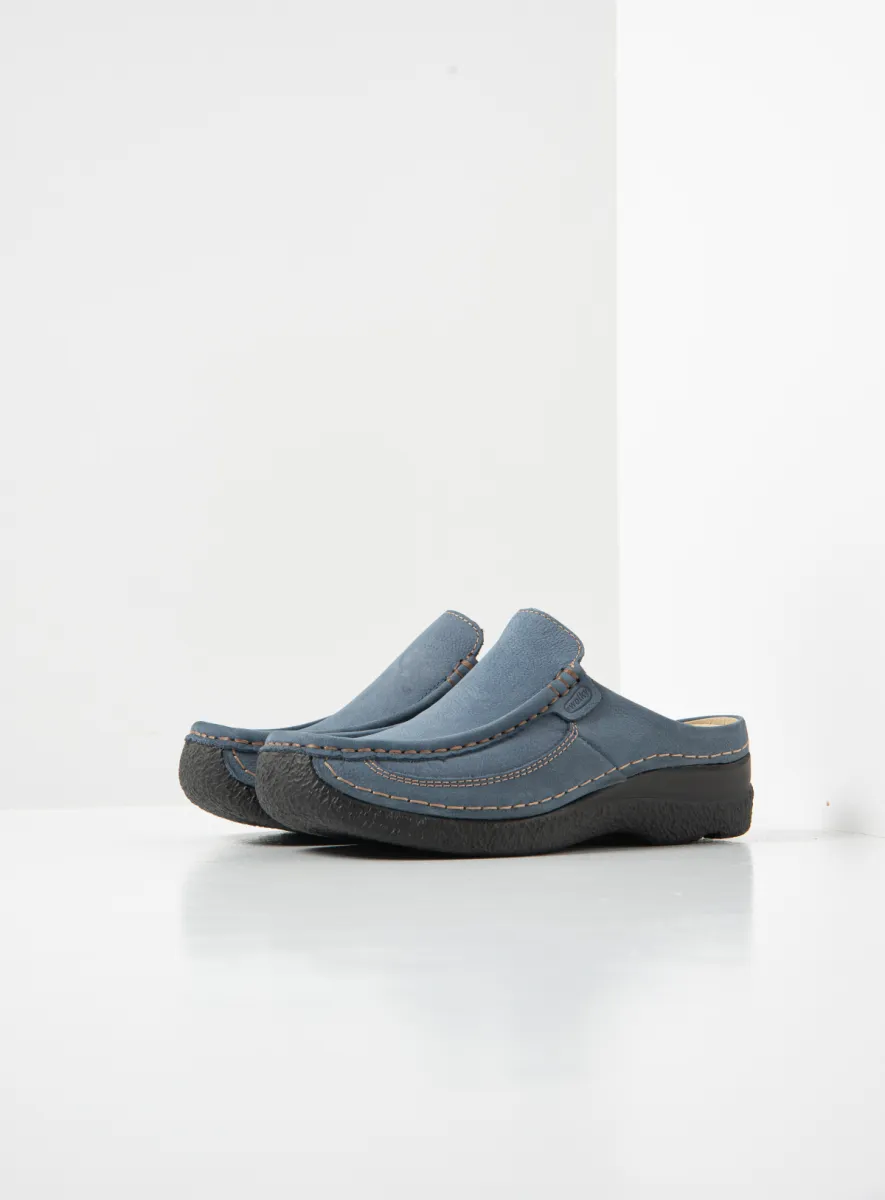 Wolky Klompen 06202 Roll Slide 13840 jeansblauw nubuck