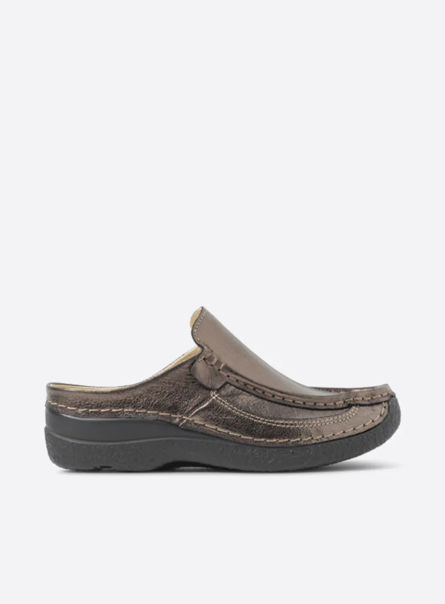 Wolky Klompen 06202 Roll Slide 23203 brons metallic leer