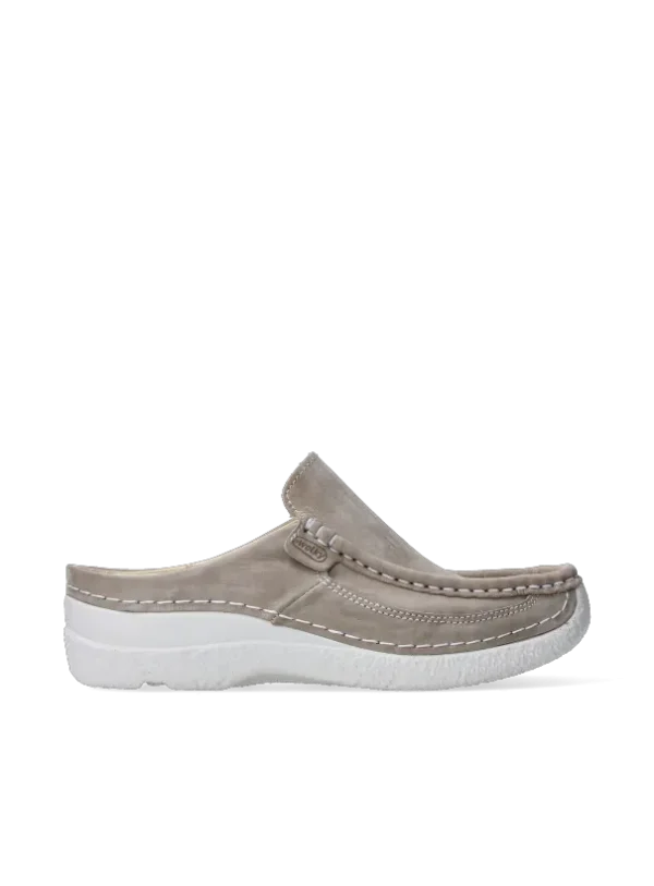 Wolky Roll Slide - safari effectleer Klompen voor dames