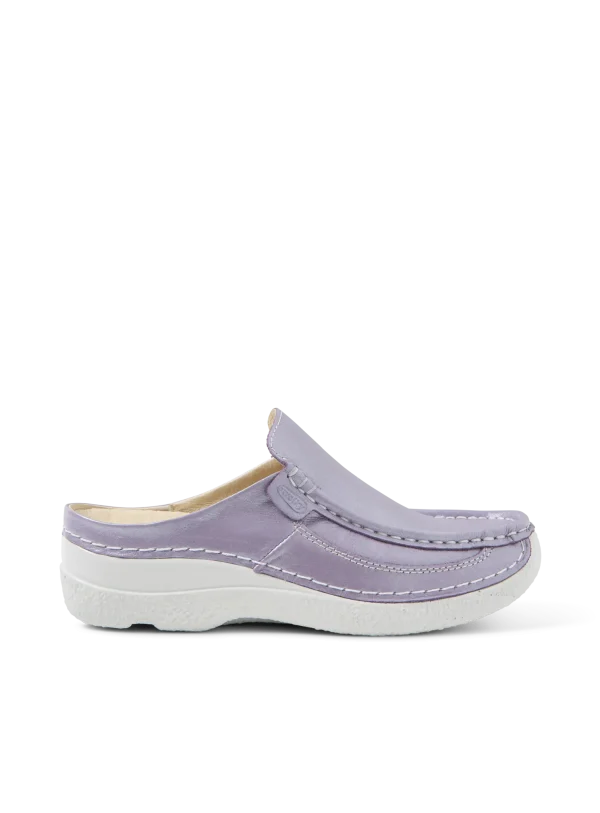 Wolky Roll Slide - lavendel glansleer Klompen voor dames