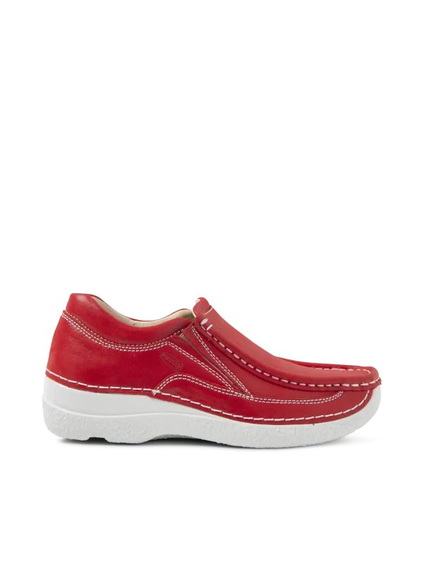 Wolky Roll Sneaker - rood effectleer Instappers voor dames