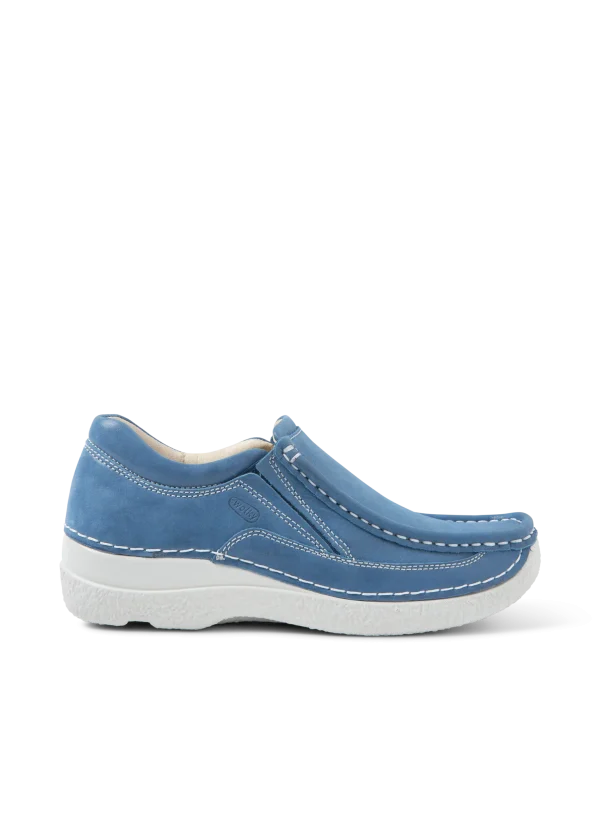 Wolky Roll Sneaker - blauw effectleer Instappers voor dames