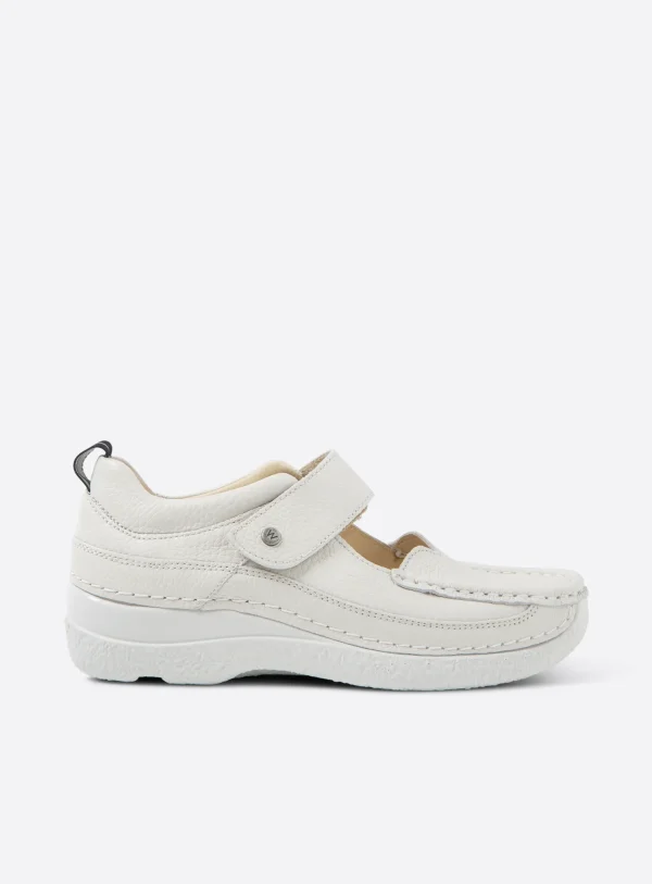 Wolky Roll Combi - offwhite leer Bandschoenen voor dames