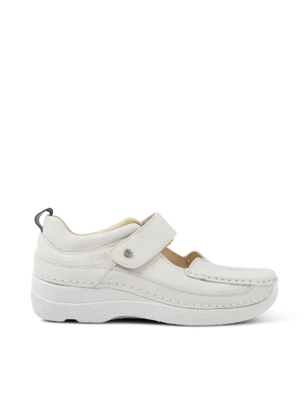 Wolky Roll Combi - offwhite leer Bandschoenen voor dames