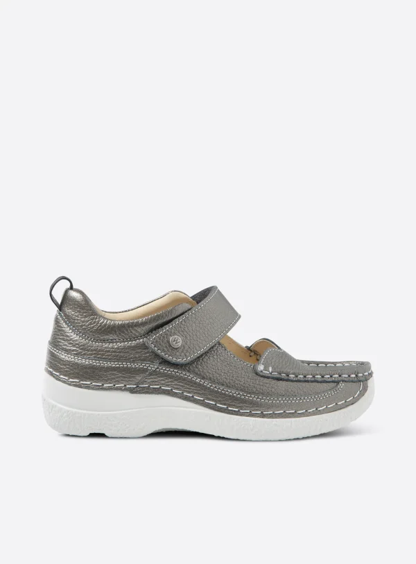 Wolky Roll Combi - antraciet leer Bandschoenen voor dames