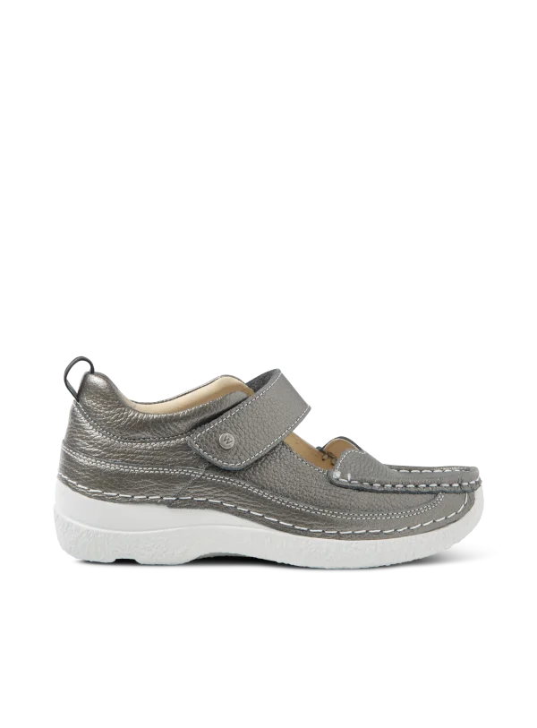 Wolky Roll Combi - antraciet leer Bandschoenen voor dames