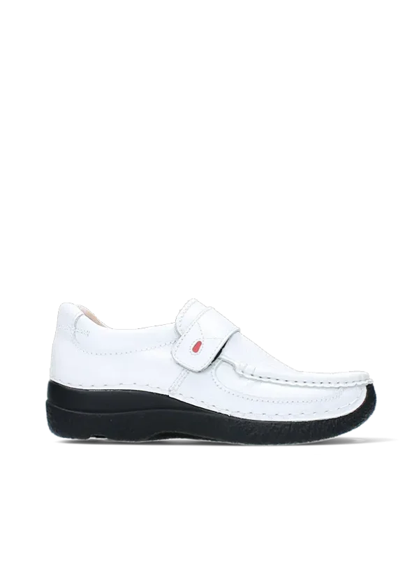 Wolky Roll Strap - wit leer Bandschoenen voor dames