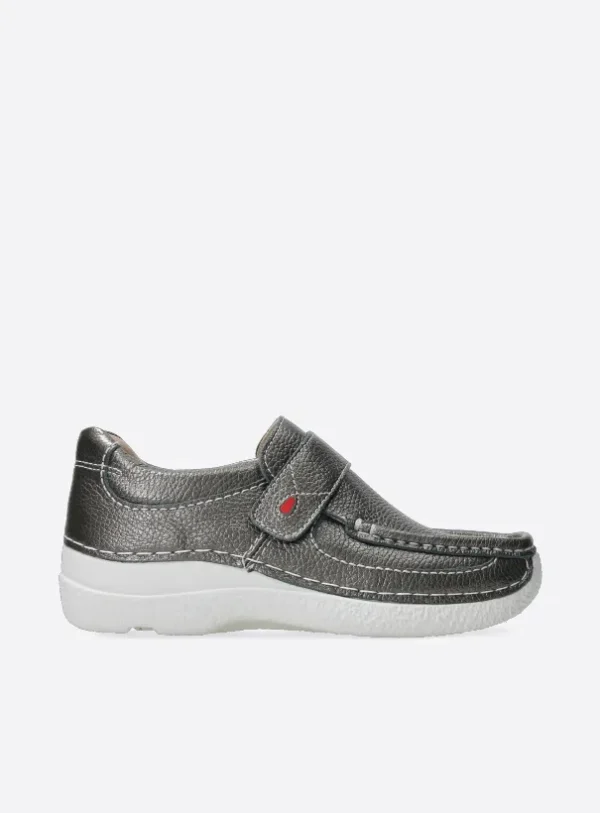 Wolky Roll Strap - antraciet leer Bandschoenen voor dames
