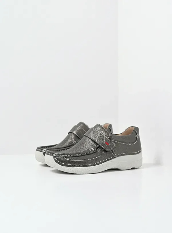 Wolky Roll Strap - antraciet leer Bandschoenen voor dames