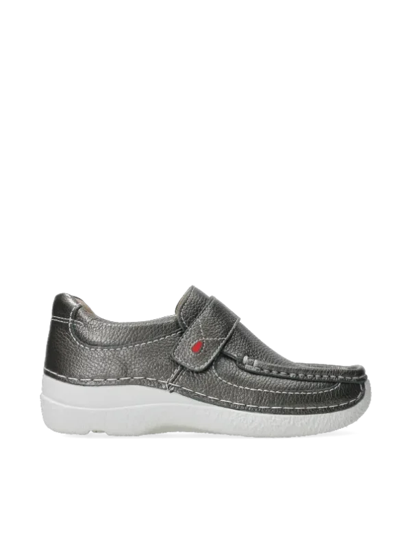 Wolky Roll Strap - antraciet leer Bandschoenen voor dames