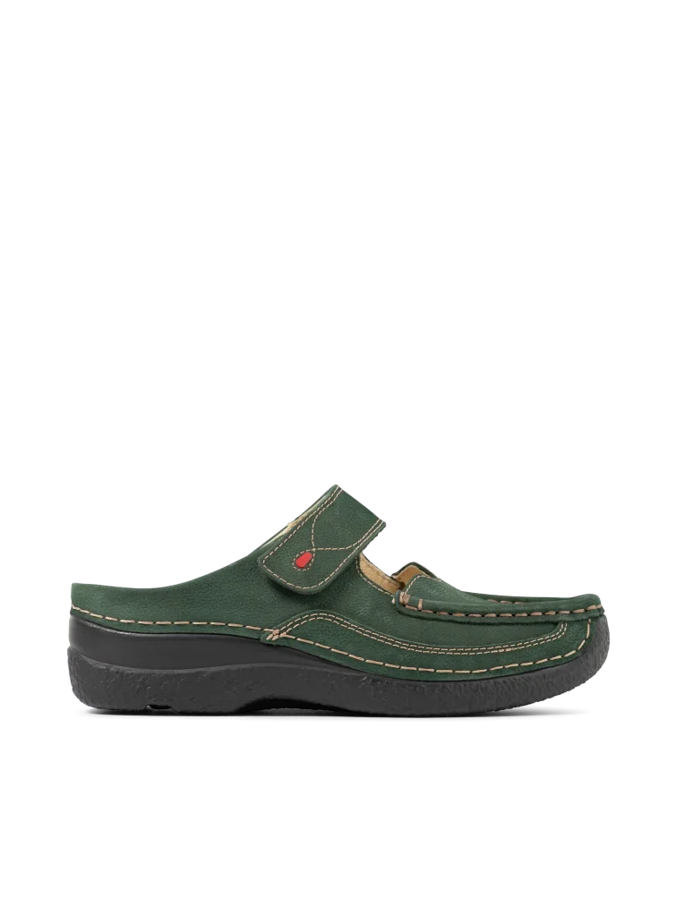 Wolky Klompen 06227 Roll Slipper 13719 groen nubuck