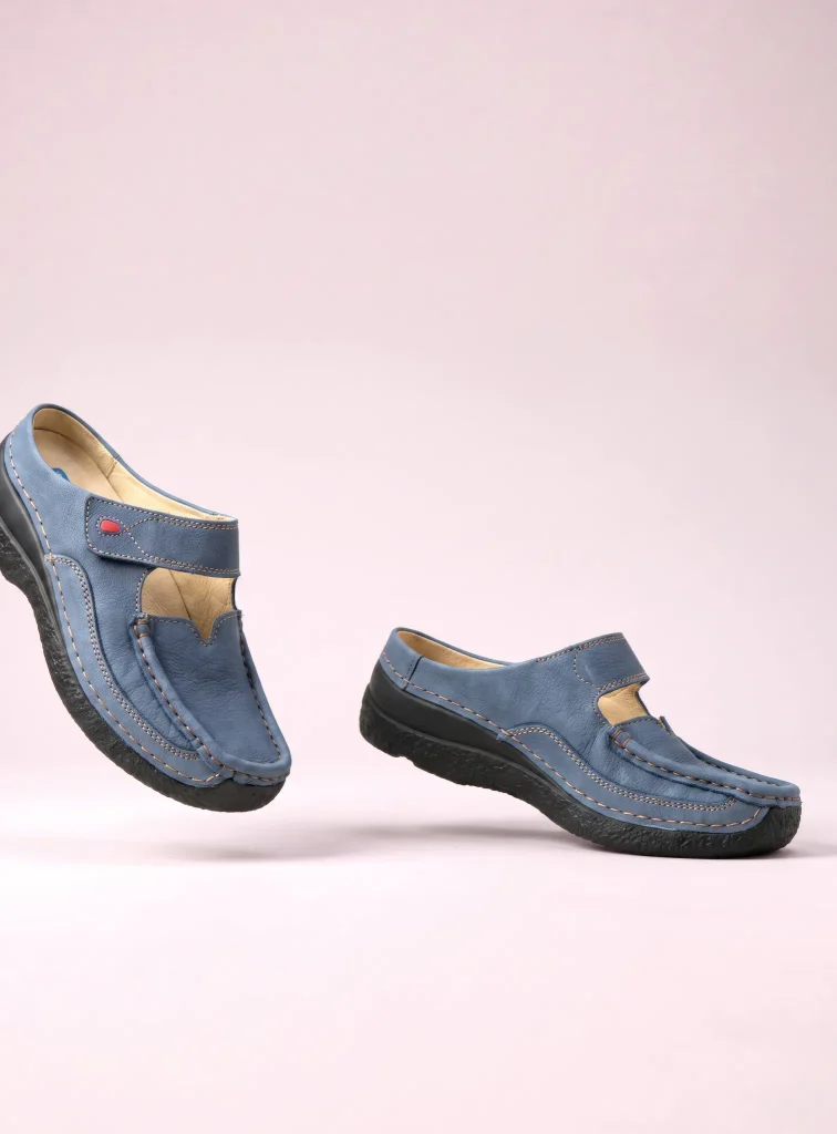 Wolky Klompen 06227 Roll Slipper 13840 jeansblauw nubuck