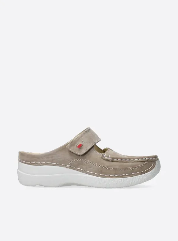 Wolky Roll Slipper - safari effectleer Klompen voor dames